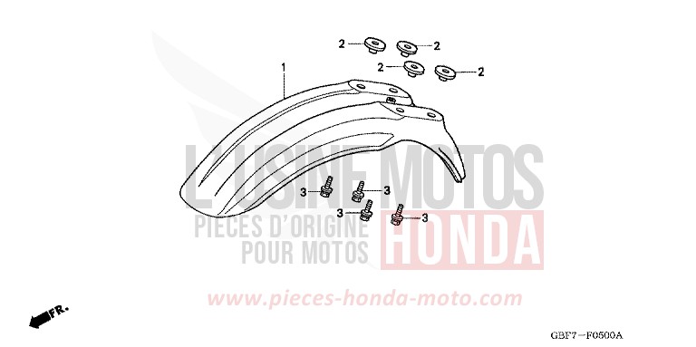 AILE AVANT de CR85R "Grandes Roues" EXTREME RED (R292) de 2004